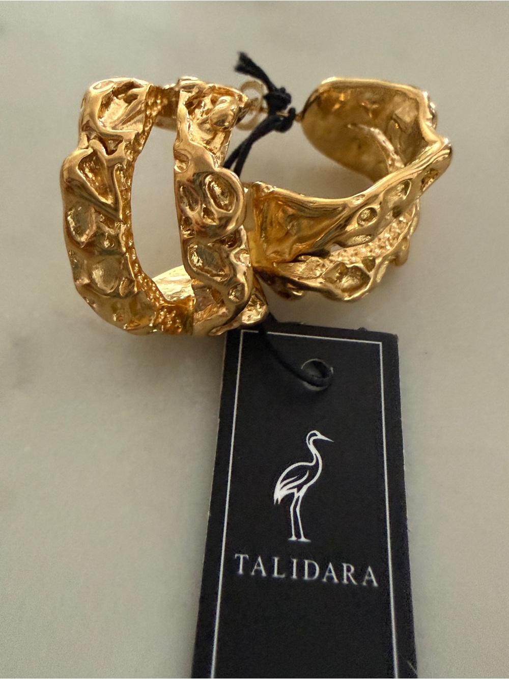 Talidara Golden Atelier Earrings 96 Sculptural Gold Tone Hoops NWT